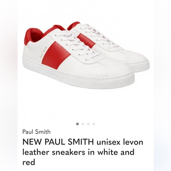 Paul Smith Red and White Sneakers Unisex. Men’s 7. Women’s 10-10.5 NIB Dust Bag - Picture 2 of 9